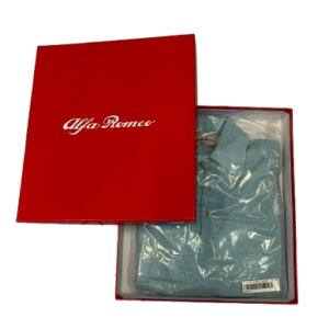 Polo Alfa Romeo azzurra in cashmere