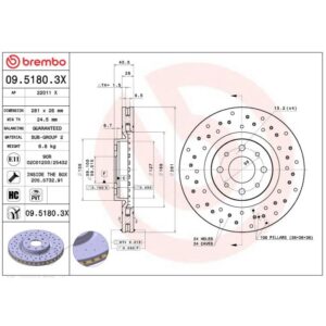 2 dischi anteriori Brembo XTRA per Mito da 281 mm
