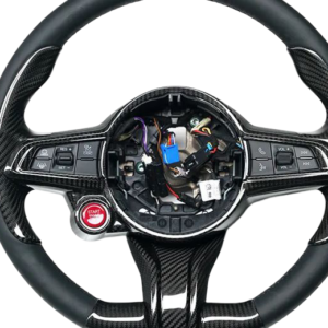 Carbon fiber steering wheel cover for Alfa Romeo Giulia / Stelvio (from 2020)