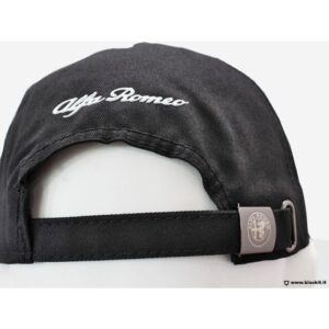 Black Alfa Romeo hat with logo that changes color with light