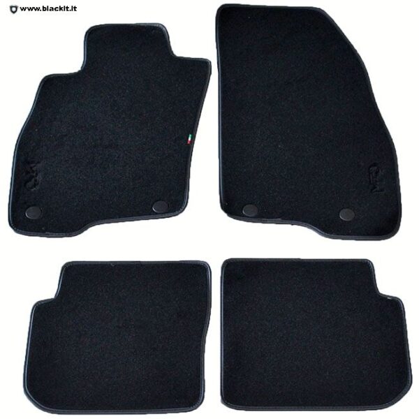Set of 4 black velvet floor mats for Alfa Romeo Mito