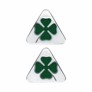 Pair of 3D Alfa Romeo green four-leaf clover stickers