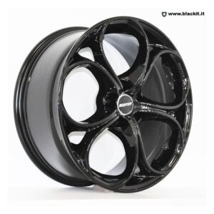 Set of 4 gloss black GMP Drake wheels for Alfa Romeo Giulia or Stelvio