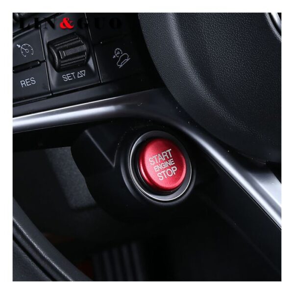 Red START button for Alfa Romeo Giulia or Stelvio mounted