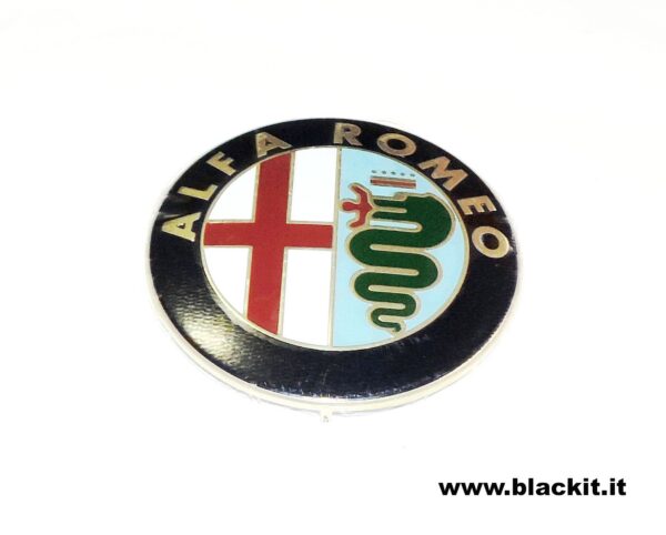 Pack De 2 Emblèmes Alfa Romeo Mito Origine Avec Trèfle Vert - Aluminium Satiné 9 Cm