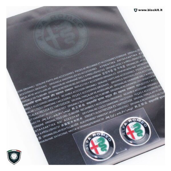 Coppia di adesivi Alfa Romeo ufficial colorati 21mm
