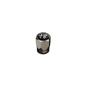 Set of pneumatic valve caps with black Alfa Romeo logo