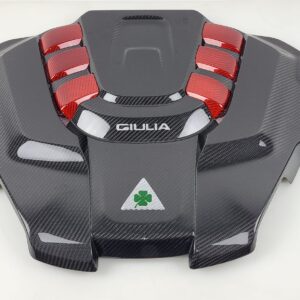 Carbon Engine Cover for Giulia QV with Red Inserts – Special Price