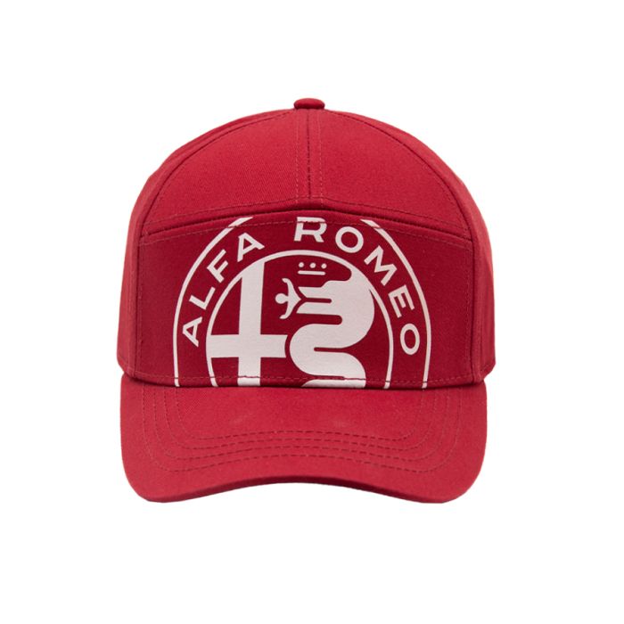 Red Alfa Romeo hat with logo